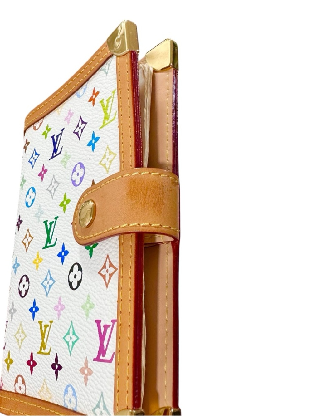 Louis Vuitton Murakami Multicolor White Leather Agenda PM w.Dust Bag & Stickers - Picture 14 of 16